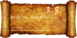 Krály Zoltán névjegykártya