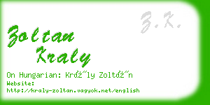 zoltan kraly business card
